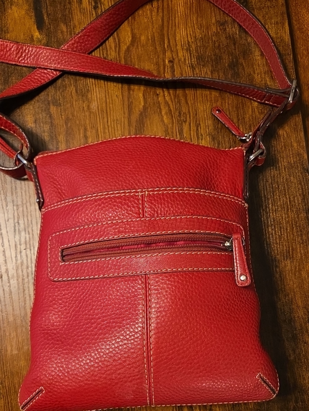 Fossil Red Leather Crossbody Bag - Women